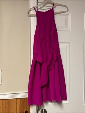 Bar III Fuchsia One-Shoulder Fit & Flare Dress